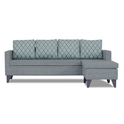Adorn India Dorothy Blossom L Shape 5 Seater Sofa Set (Right Hand Side) (Grey) (3 Year Warranty)