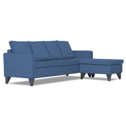 Adorn India Jonas Decent L Shape 5 Seater Sofa Set RHS (Blue) (3 Year Warranty)