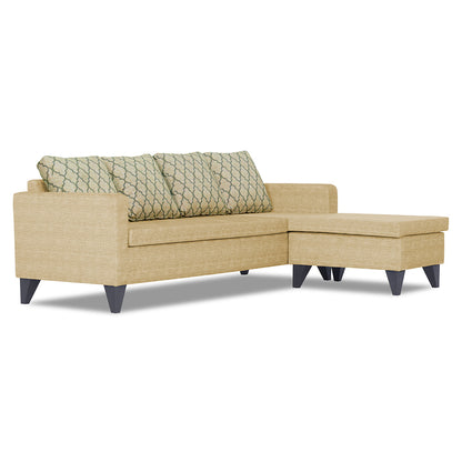 Adorn India Dorothy Blossom L Shape 5 Seater Sofa Set (Right Hand Side) (Beige) (3 Year Warranty)