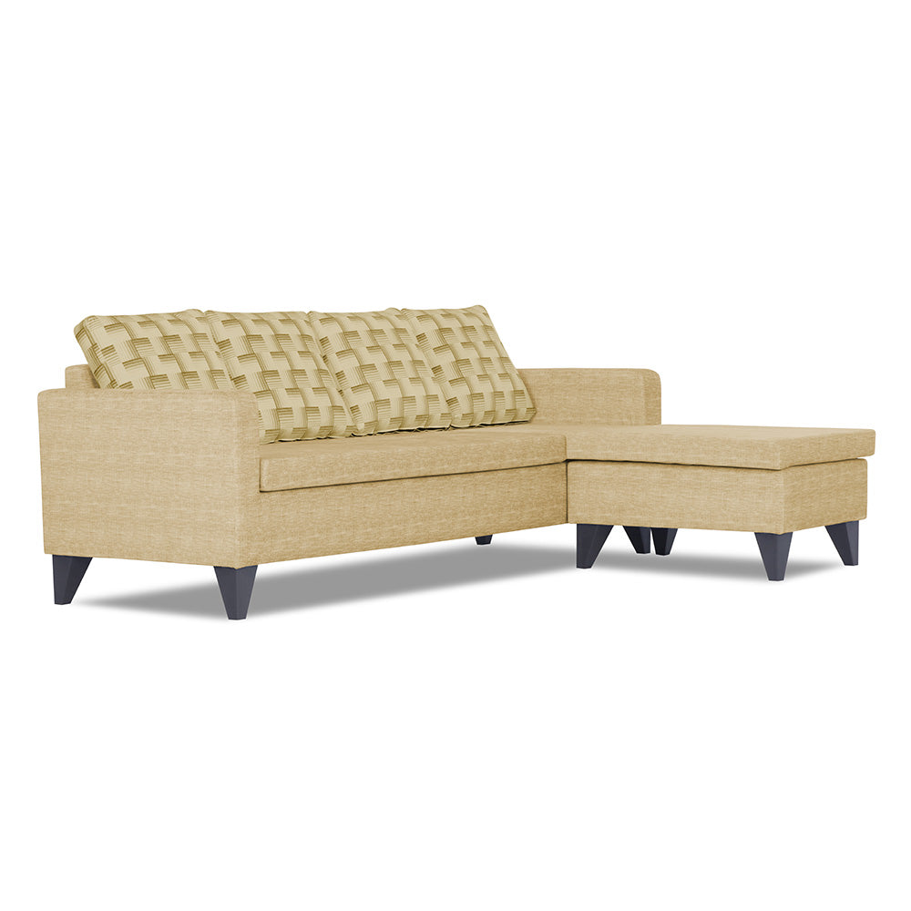Adorn India Calloway Bricks L Shape 5 Seater Sofa Set RHS (Beige)