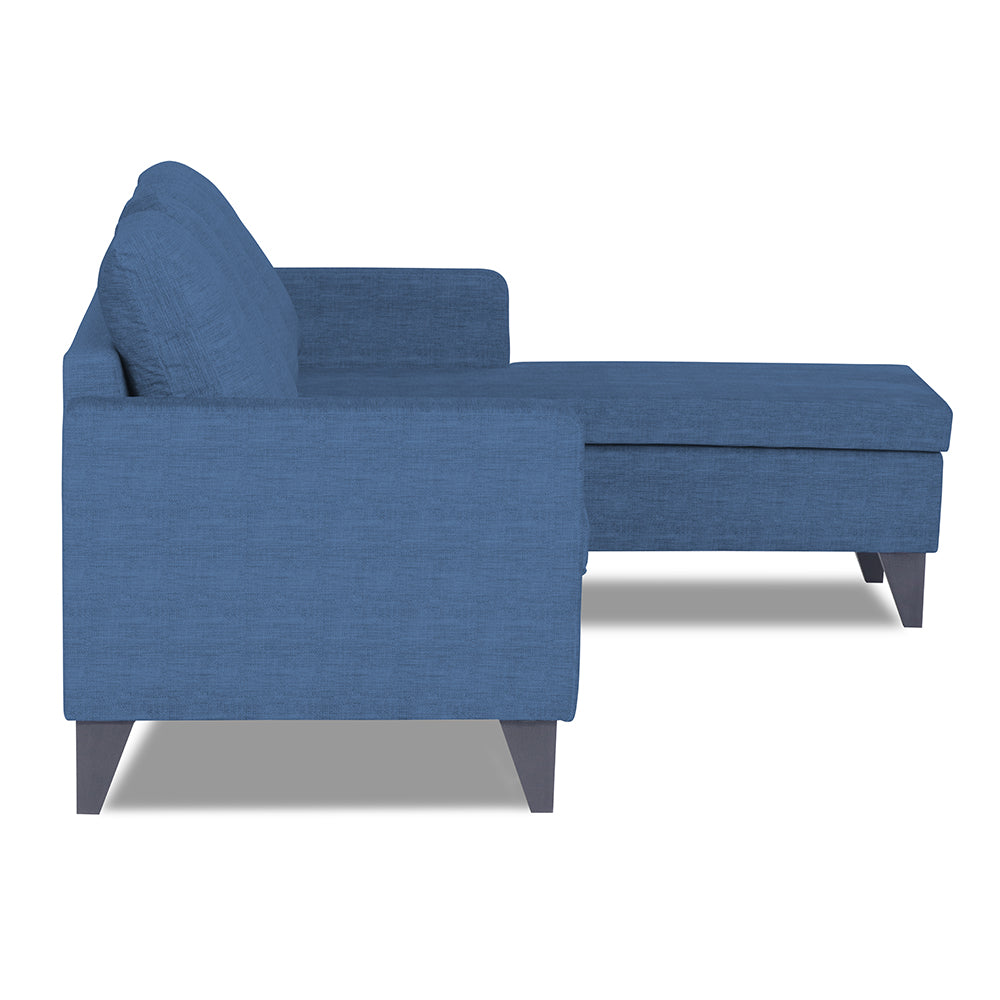 Adorn India Jonas Decent L Shape 5 Seater Sofa Set RHS (Blue) (3 Year Warranty)
