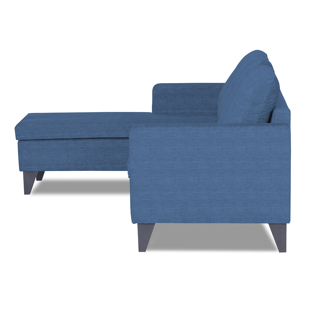 Adorn India Jonas Decent L Shape 5 Seater Sofa Set LHS (Blue) (3 Year Warranty)
