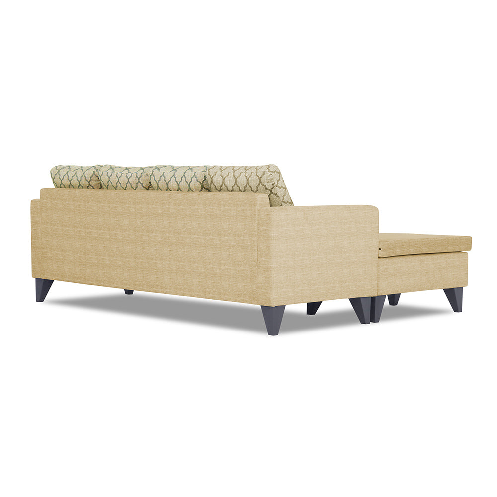 Adorn India Dorothy Blossom L Shape 5 Seater Sofa Set (Right Hand Side) (Beige) (3 Year Warranty)