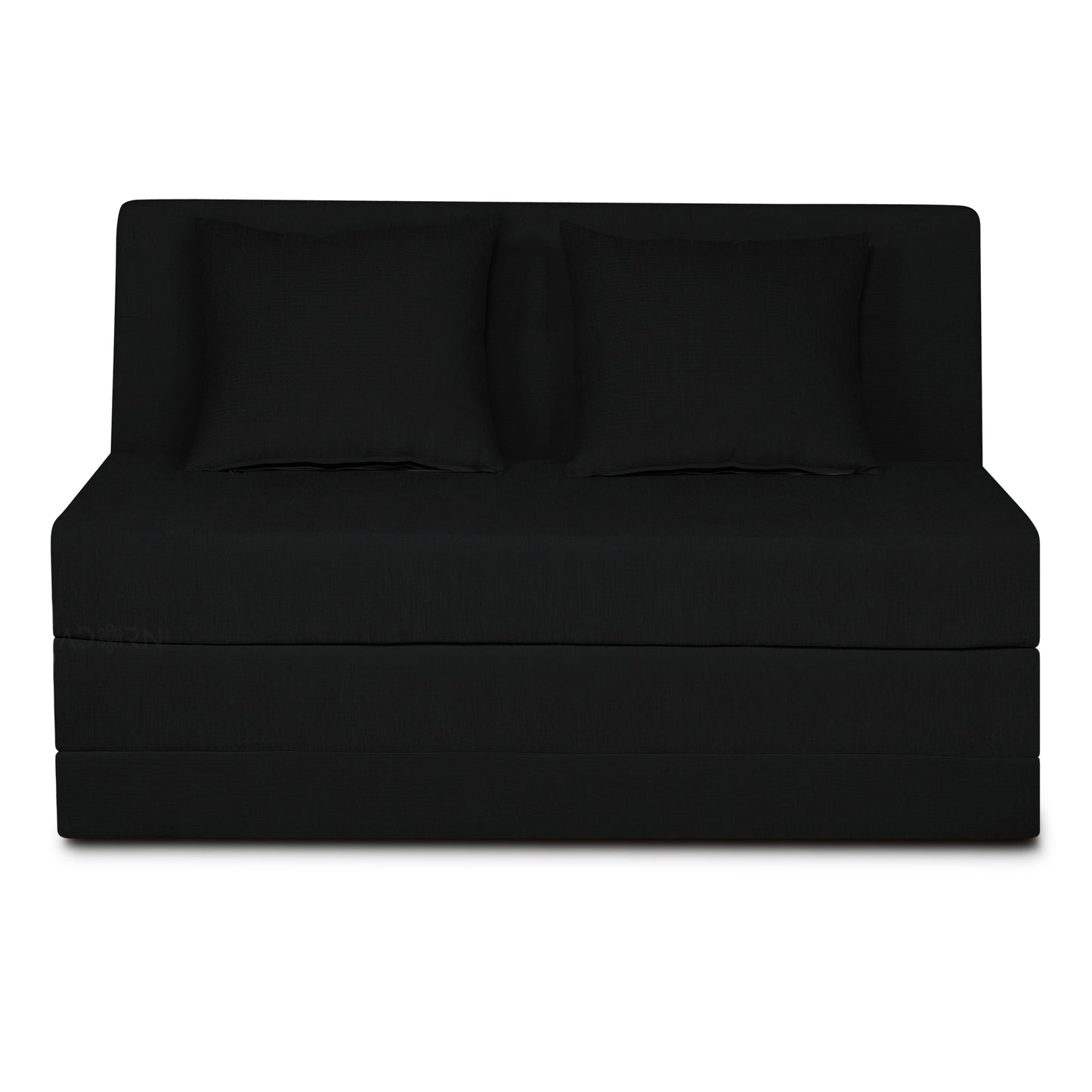 Adorn India Easy Highback Two Seater Sofa Cum Bed Decent 4' x 6' (Black) (1 Year Warranty)