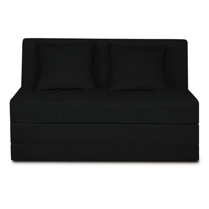 Adorn India Easy Highback Two Seater Sofa Cum Bed Decent 4' x 6' (Black) (1 Year Warranty)