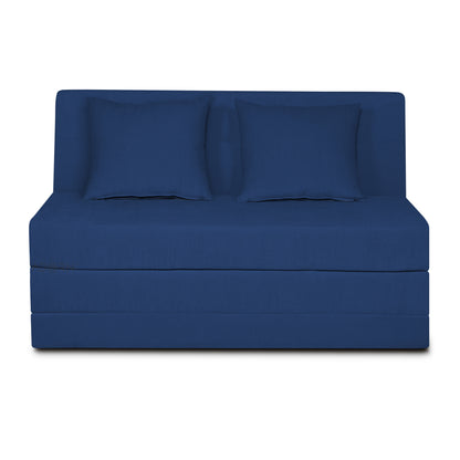 Adorn India Easy Highback Two Seater Sofa Cum Bed Decent 4' x 6' (Blue) (1 Year Warranty)