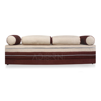 Adorn India Easy Fabric Deewan Cum Bed (Brown and Beige)