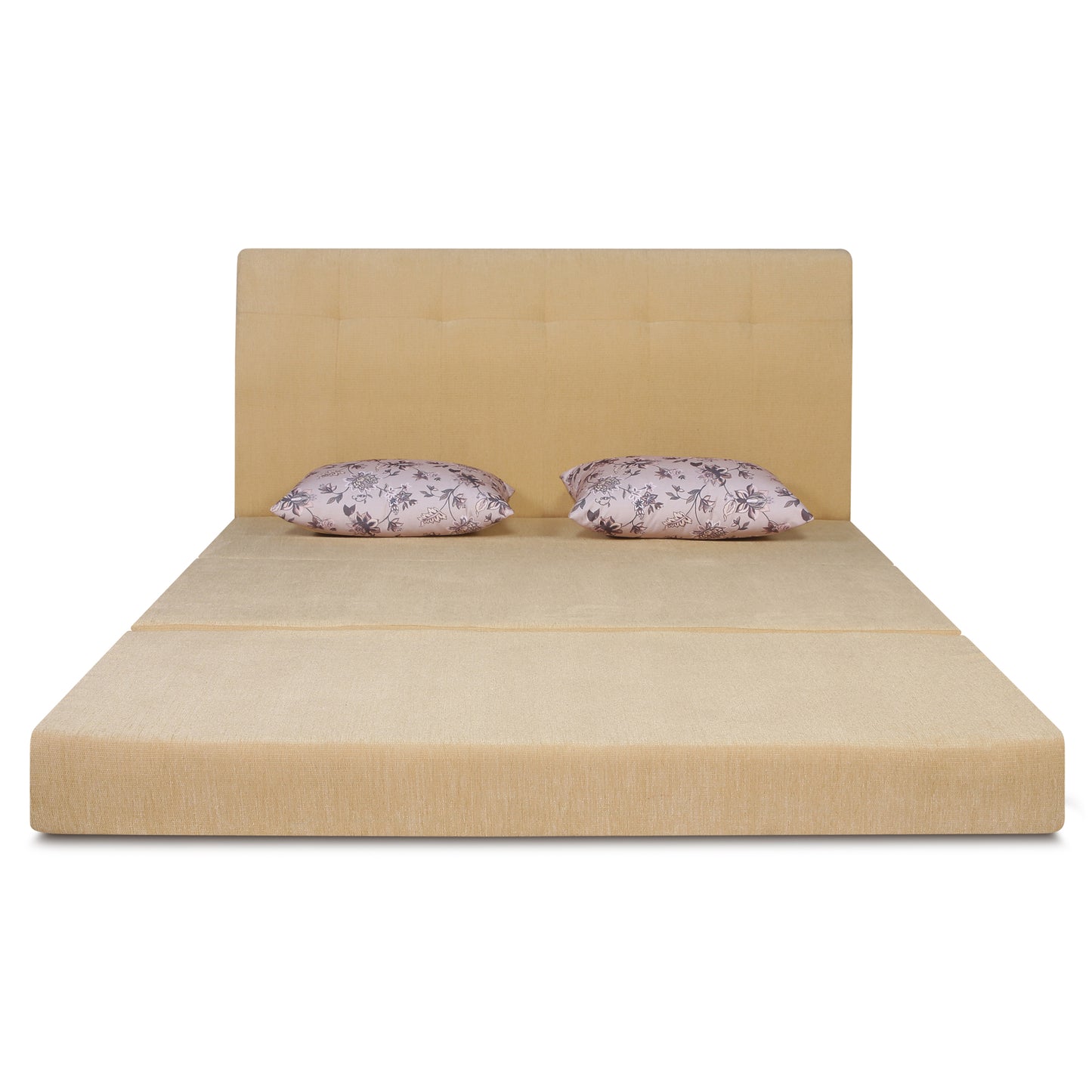 Adorn India Easy Highback Two Seater Sofa Cum Bed Floral 4' x 6' (Beige) (1 Year Warranty)