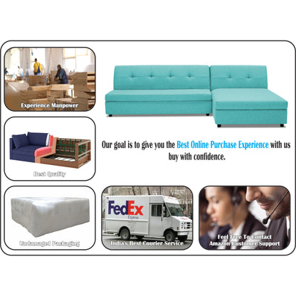 Adorn India Atlas Modular Sofa Set (Aqua Blue) (3 Year Warranty)