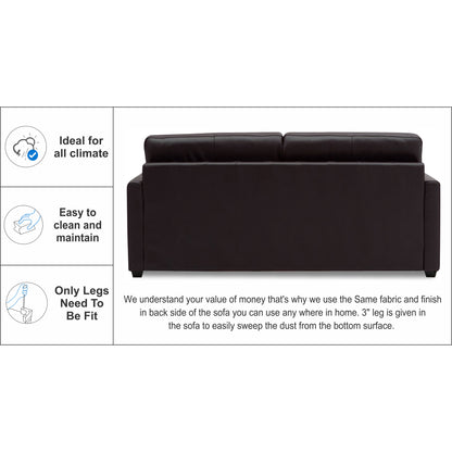 Adorn India Exclusive Flavio Leatherette 3+2 Sofa Set (Brown)