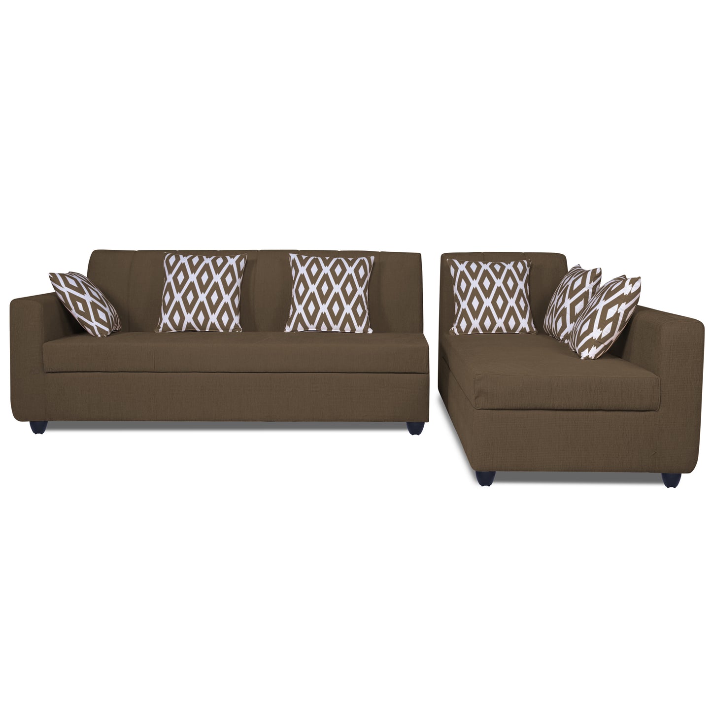 Adorn India Rio HighBack L Shape 6 Seater Sofa Set (Right Hand Side) (Camel) (3 Year Warranty)