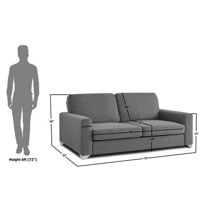 Adorn India Straight line 3 Seater Sofa (New Grey)