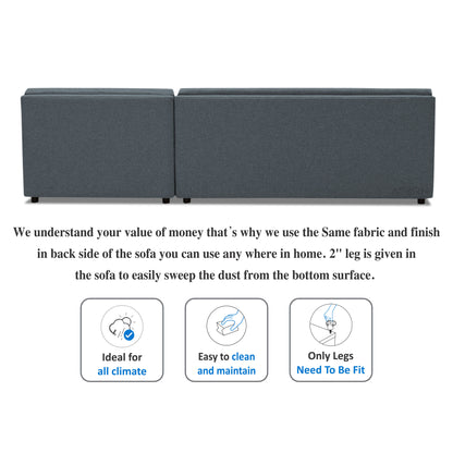 Adorn India Atlas Modular Sofa Set (Dark Grey)(3 Year Warranty)