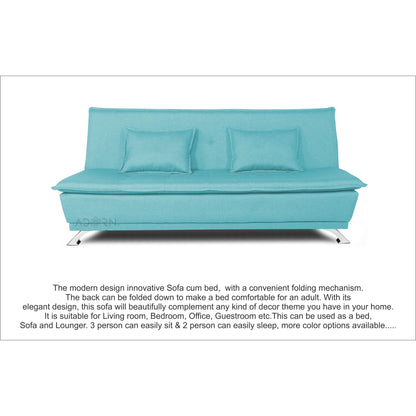 Adorn India Arden 4 Seater Sofa Cum Bed 4 x 6 (Aqua Blue) (3 Year Warranty)