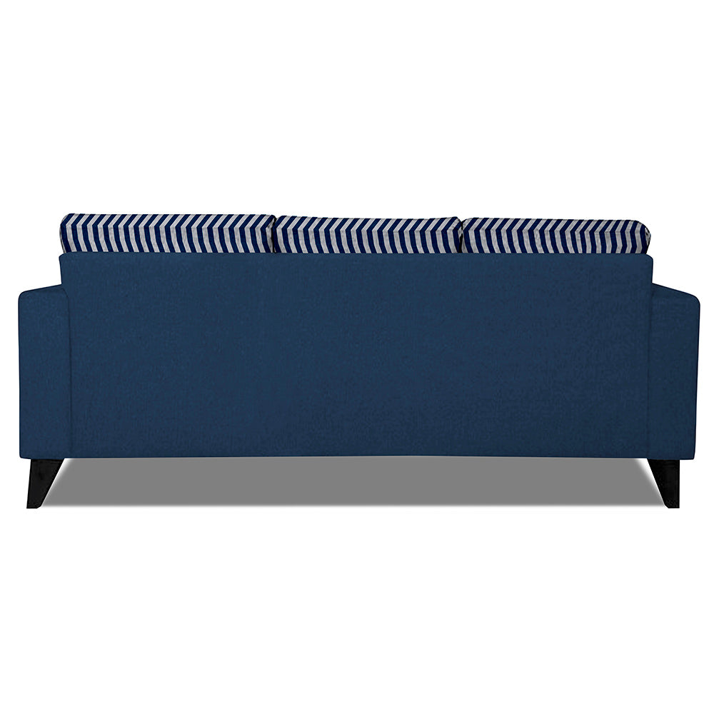 Adorn India Hector Stripes L Shape 4 Seater Sofa Set (Left Hand Side) (Blue) Martin Plus (3 Year Warranty)