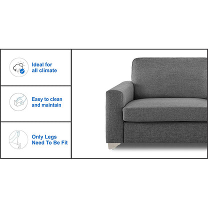 Adorn India Straight line 3+1+1 Seater Sofa Set(New Grey)