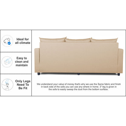Adorn India New Straight Line Modular 5 Seater Sofa Set (Beige) - Wood