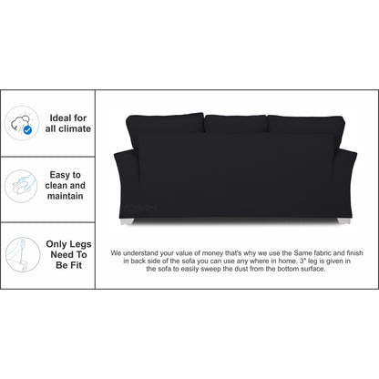 Adorn India Alexia 3+1+1 Sofa Set(Black)