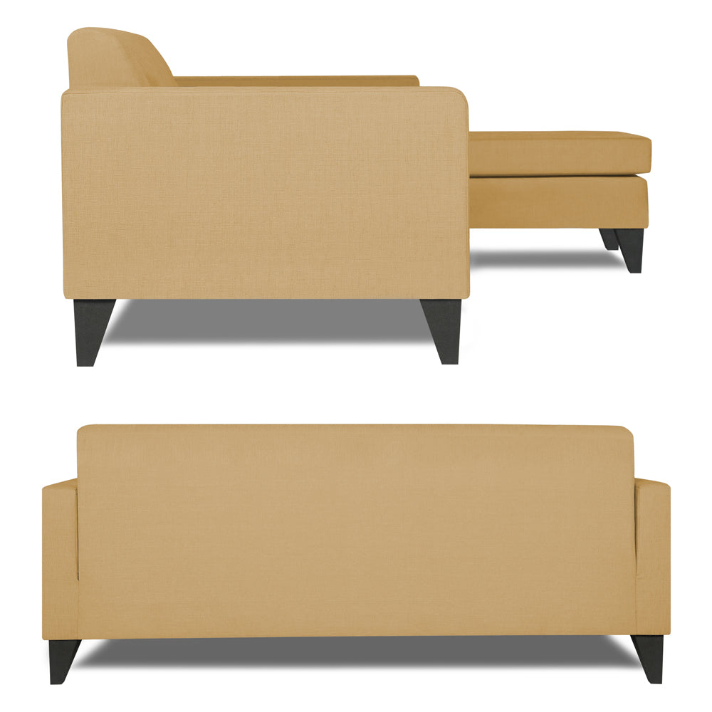 Adorn India Aladra L Shape Decent 5 Seater Sofa Set RHS (Beige) (3 Year Warranty)