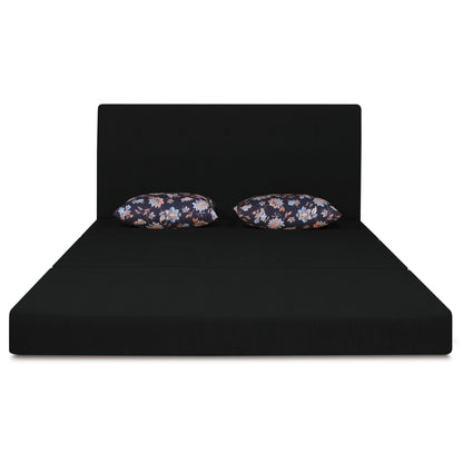 Adorn India Easy Highback Two Seater Sofa Cum Bed Floral 4' x 6' (Black) (1 Year Warranty)