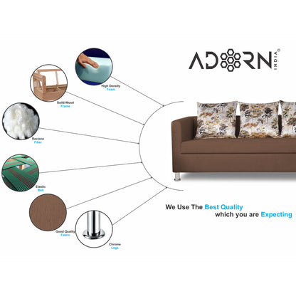 Adorn India Alita 3-1-1 Compact 5 Seater Sofa Set (Camel)