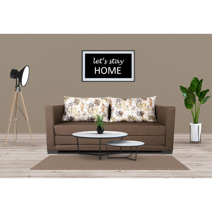 Adorn India Straight line 3 Seater Sofa Cum Bed (Brown)