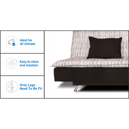 Adorn India Lancia 3 Seater Sofa Cum Bed Digitel Print (Grey & Black)