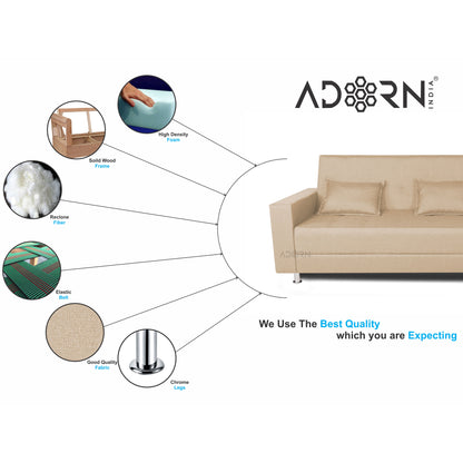 Adorn India Flora Sofa Cum Bed(Beige)