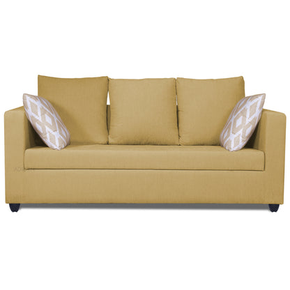 Adorn India Zink Straight Line 3 Seater Sofa (Beige)
