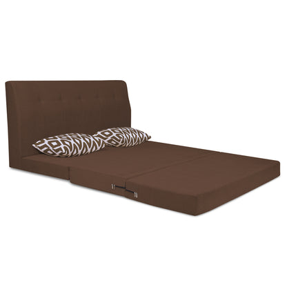 Adorn India Easy Highback Three Seater Sofa Cum Bed Rhombus 6' x 6' (Brown) (1 Year Warranty)