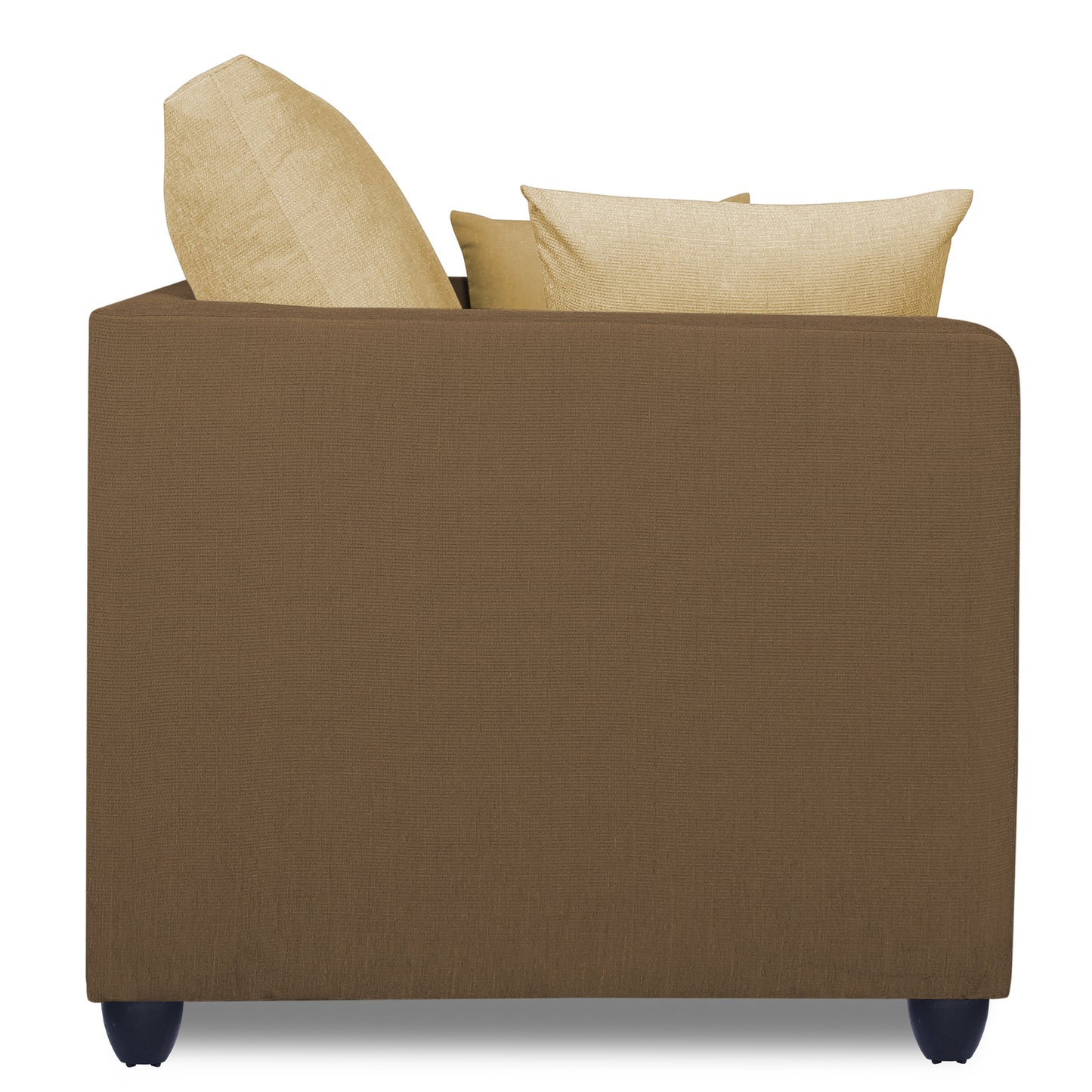 Adorn India Zink Straight Line 3 Seater Sofa (Brown & Beige)