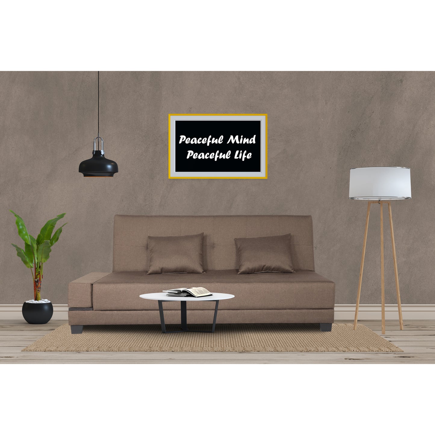 Adorn India Blake 3 Seater Sofa Cum Bed (Camel)