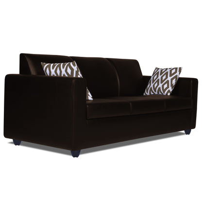 Adorn India Monteno Leatherette 3+1+1 5 Seater Sofa Set (Brown) (3 Year Warranty)