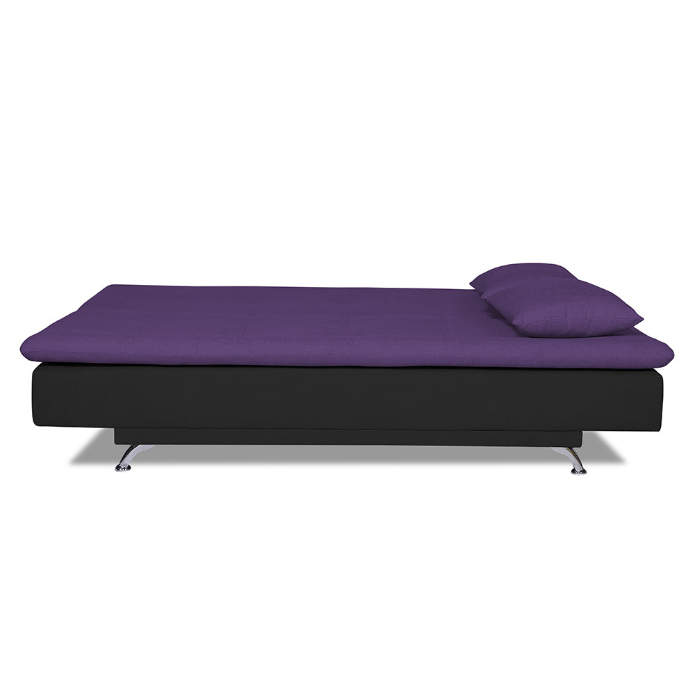 Adorn India Aspen Three Seater Sofa cum bed (Purple & Black)