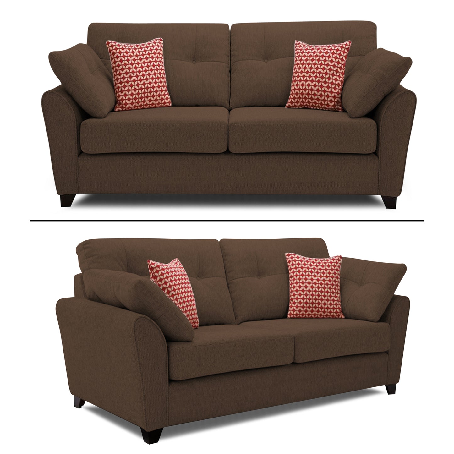 Adorn India Moris 3+2 5 Seater Sofa Set (Brown) (3 Year Warranty)