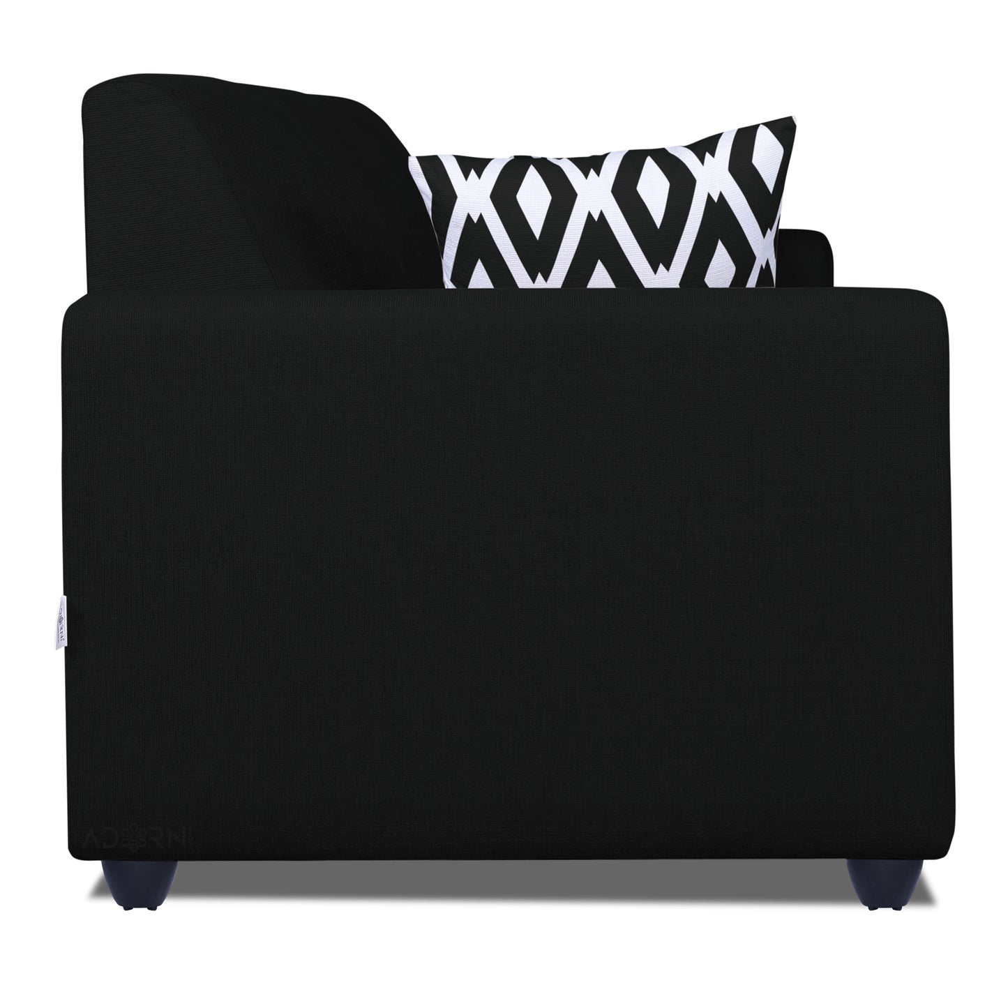 Adorn India Monteno 3 Seater Sofa (Black) (3 Year Warranty)