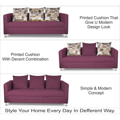 Adorn India Sal Alita 3-1-1 Compact 5 Seater Sofa Set (Light Purple)