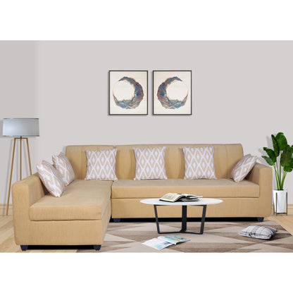 Adorn India Rio Highback L Shape 6 Seater corner Sofa Set (Left Side Handle) (Beige) (3 Year Warranty)