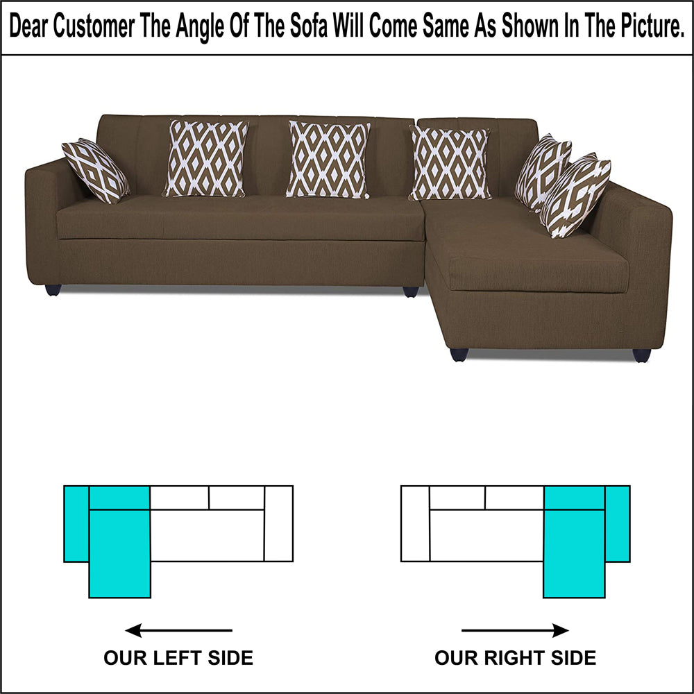 Adorn India Rio HighBack L Shape 6 Seater Sofa Set (Right Hand Side) (Camel) (3 Year Warranty)