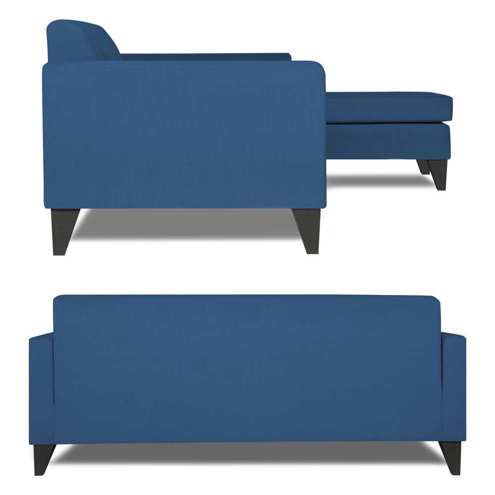 Adorn India Aladra L Shape Decent 5 Seater Sofa Set RHS (Blue) (3 Year Warranty)