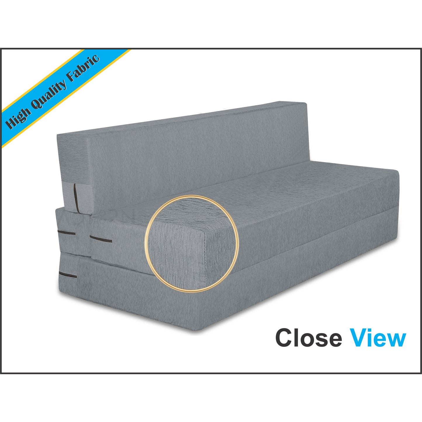 Adorn India Easy Treno 2 Seater Sofa Cum Bed Sit & Sleep Perfect for Guest, Colour Grey, 4'x6' (1 Year Warranty)