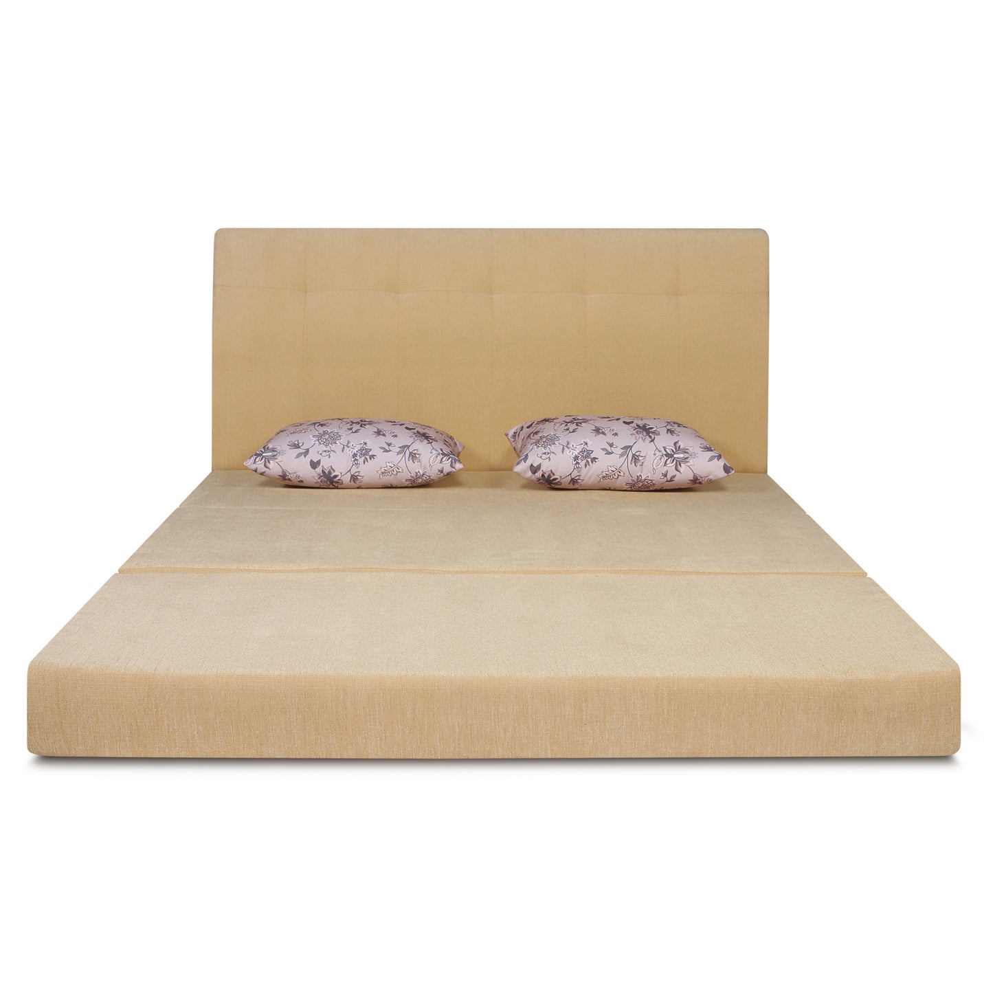 Adorn India Easy Highback Three Seater Sofa Cum Bed Floral 6' x 6' (Beige) (1 Year Warranty)