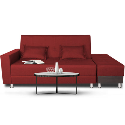 Adorn India Flora Sofa Cum bed (Maroon)