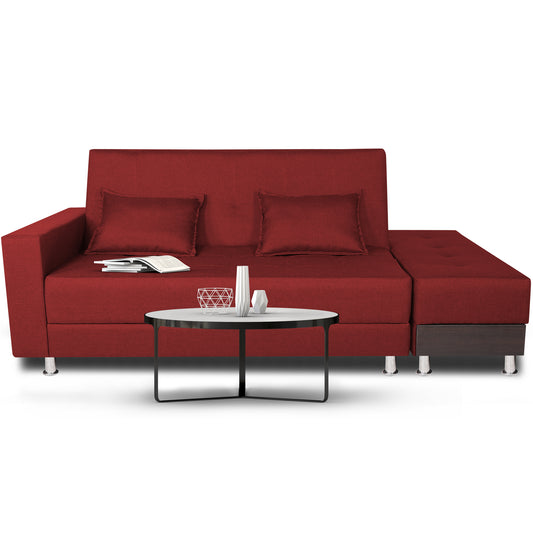 Adorn India Flora Sofa Cum bed (Maroon)