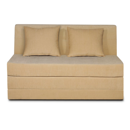Adorn India Easy Highback Two Seater Sofa Cum Bed Decent 4' x 6' (Beige) (1 Year Warranty)