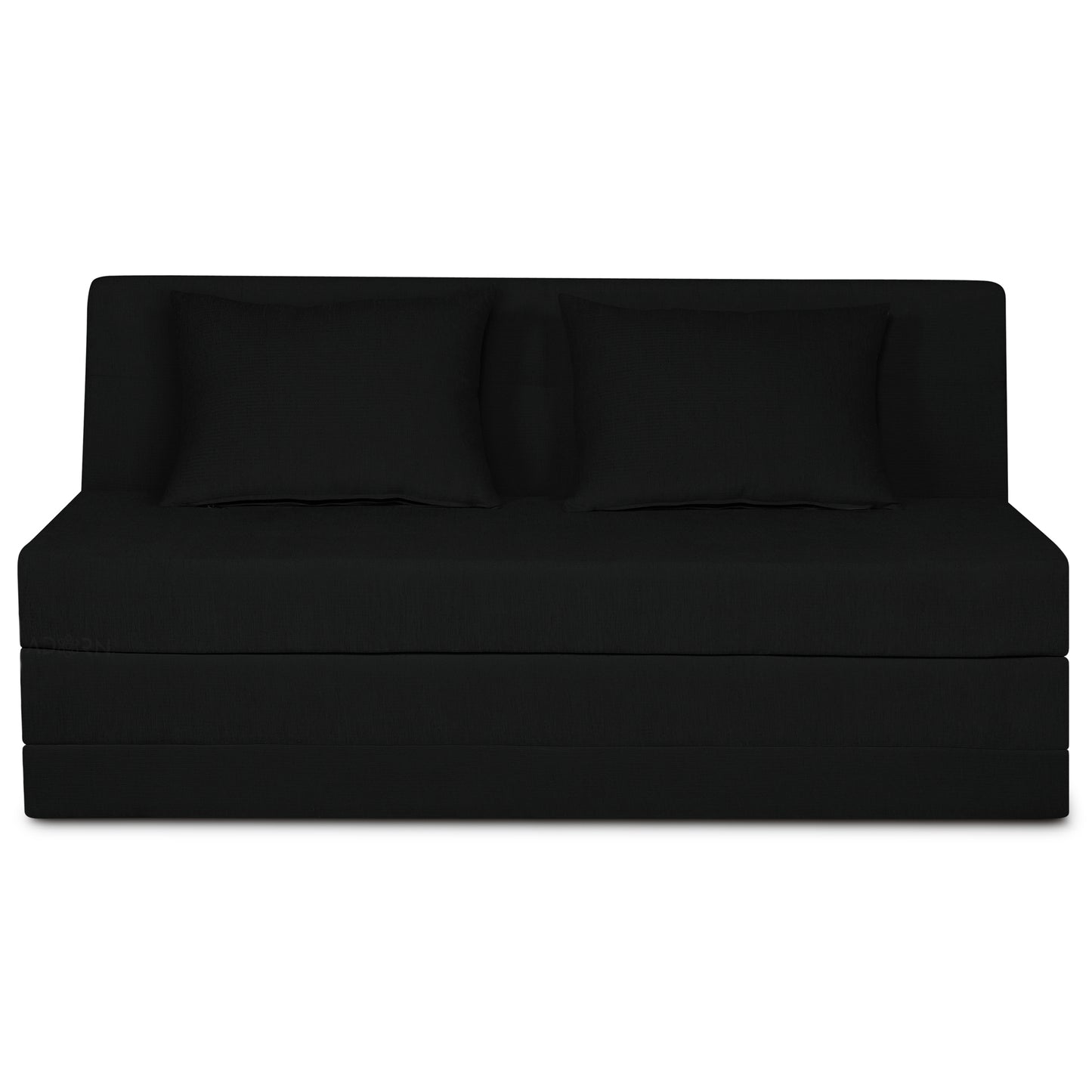 Adorn India Easy Highback Three Seater Sofa Cum Bed Decent 6' x 6' (Black) (1 Year Warranty)