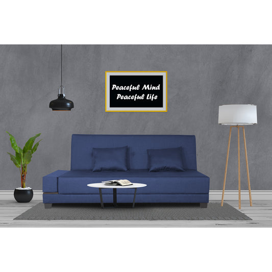 Adorn India Blake 3 Seater Sofa Cum Bed (Blue)