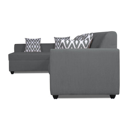 Adorn India Rio Highback L Shape 6 Seater Sofa Set (Left Hand Side) (Grey) (3 Year Warranty)