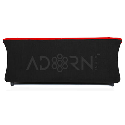 Adorn India Acura 3 Seater Sofa (Red & Black1)