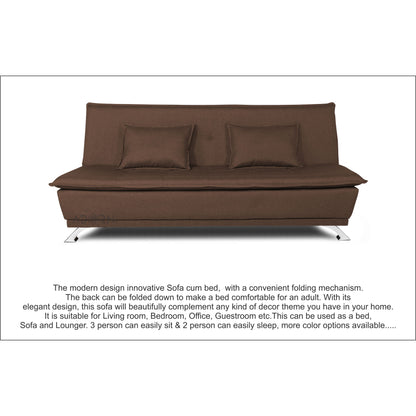 Adorn India Arden 4 Seater Sofa Cum Bed 4 x 6 (Brown) (3 Year Warranty)